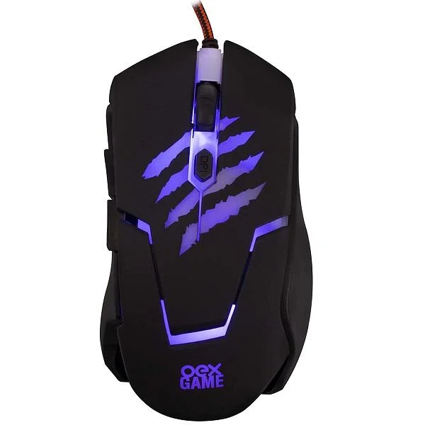 Imagem 2 de 4 do produto Kit Gamer Oex Brave, com Mouse LED, 6 botões, 3200DPI, + Teclado USB, ABNT2, 10 Teclas Multimídia, Preto - TM303