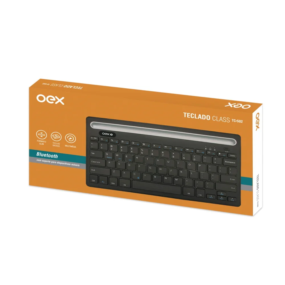 Imagem 5 de 5 do produto Teclado Sem Fio OEX, Bluetooth, ABNT2 - Tc502