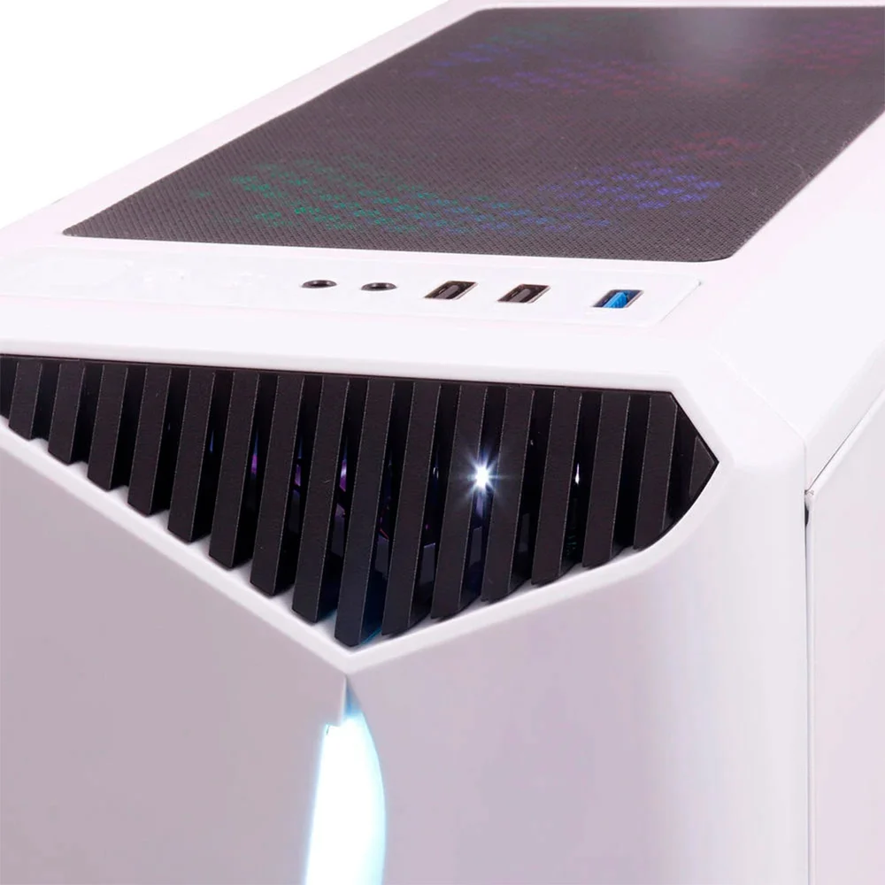 Imagem 2 de 5 do produto Gabinete Gamer Oex Shelter Gh200, Branco, 3 Coolers, Led Rgb