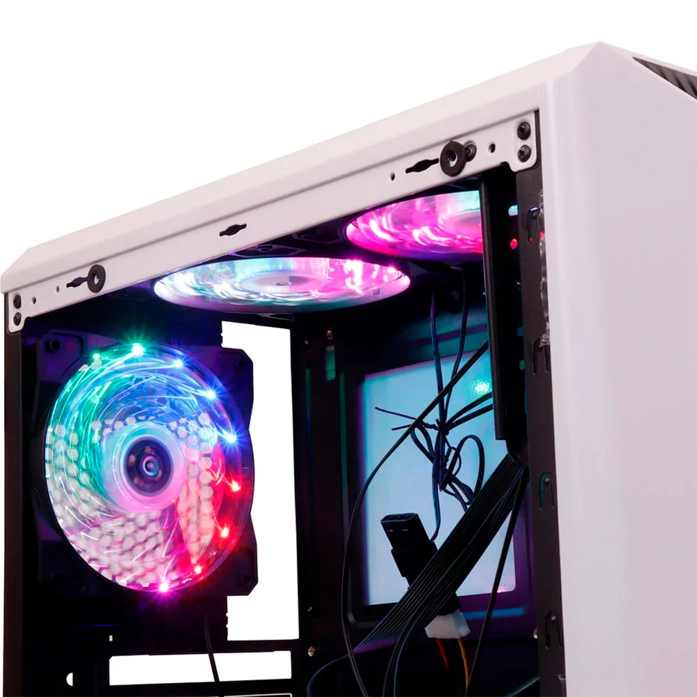 Imagem 3 de 5 do produto Gabinete Gamer Oex Shelter Gh200, Branco, 3 Coolers, Led Rgb