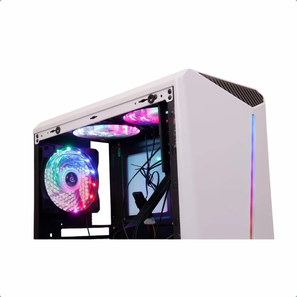 Imagem 5 de 5 do produto Gabinete Gamer Oex Shelter Gh200, Branco, 3 Coolers, Led Rgb