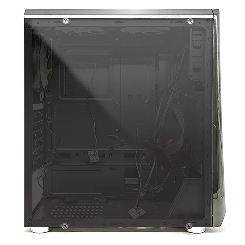 Imagem 3 de 5 do produto Gabinete Gamer Oex Gh200 Game Shelter, Preto, Mid Tower, RGB, Com Fan, Lateral Em Vidro