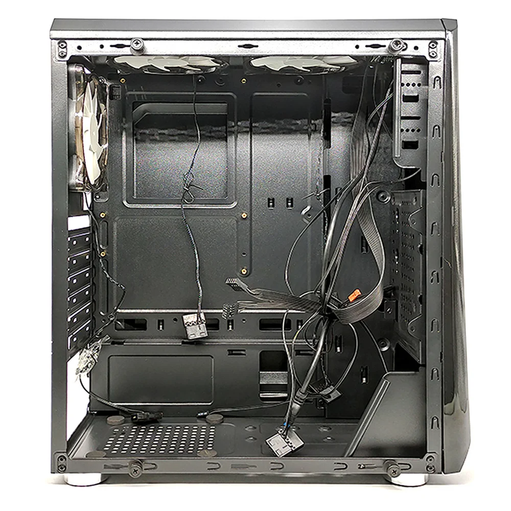 Imagem 4 de 5 do produto Gabinete Gamer Oex Gh200 Game Shelter, Preto, Mid Tower, RGB, Com Fan, Lateral Em Vidro