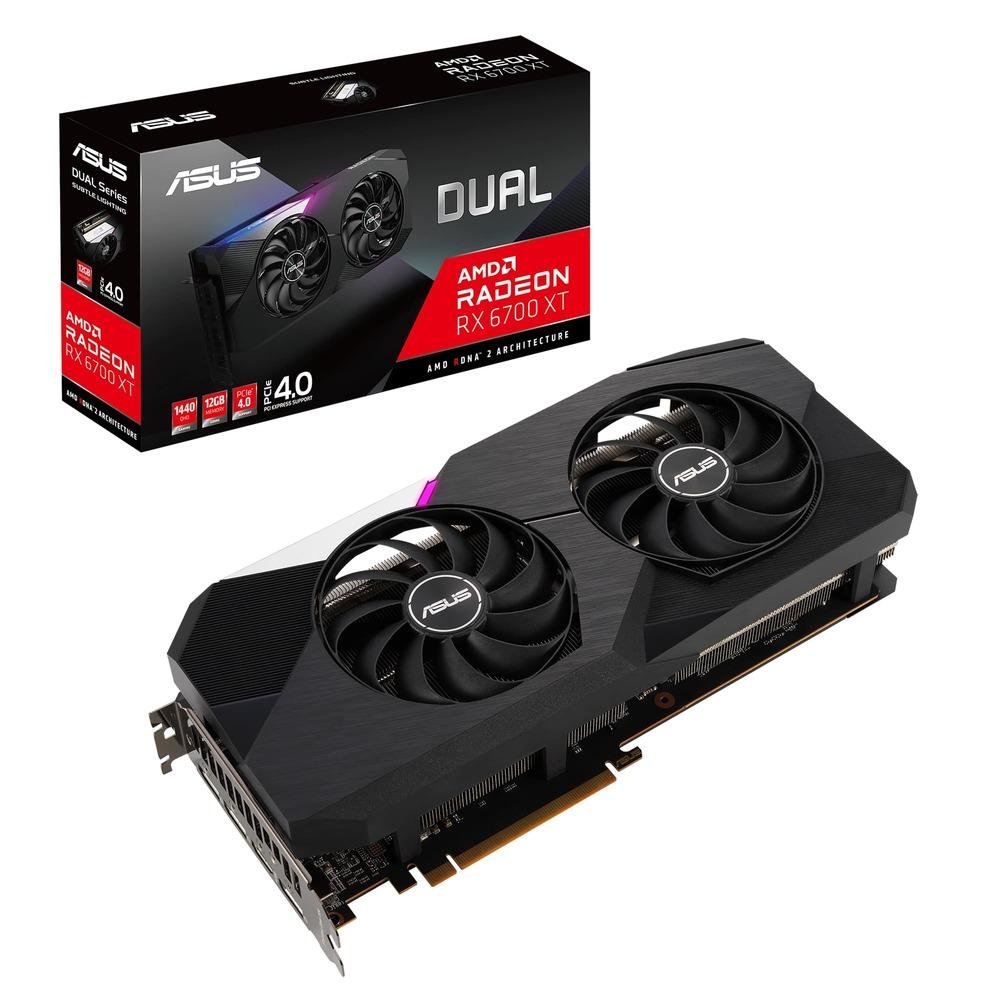Placa de Vídeo Asus Rx 6700 Xt 12gb Ddr6 Dual-rx6700xt-12g