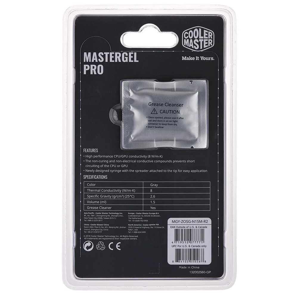 Pasta Térmica Cooler Master Mastergel Pro, 1.5g, Cinza - Mgy-zosg-n15m-r2