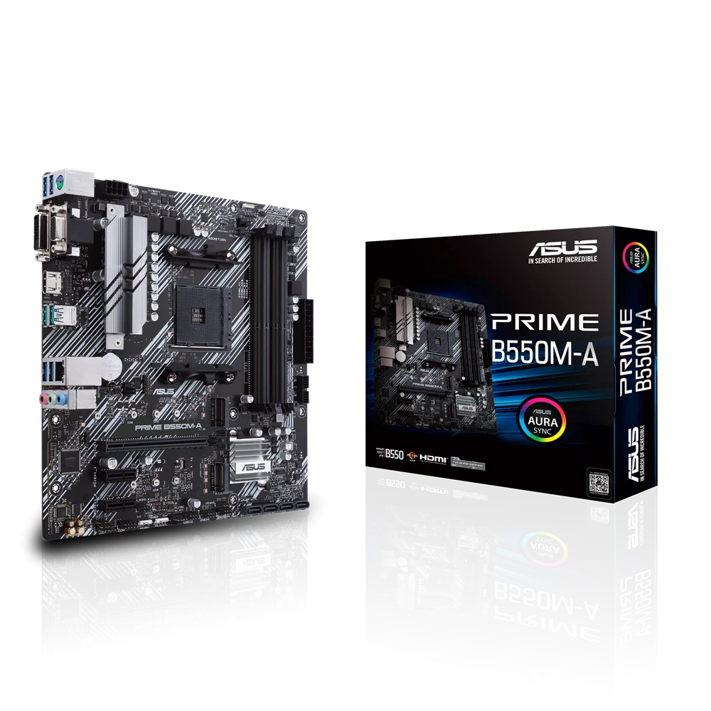 Imagem 3 de 5 do produto Placa-Mãe Asus Prime B550M-A, AMD AM4, mATX, DDR4 - 90MB14I0-M0EAY0
