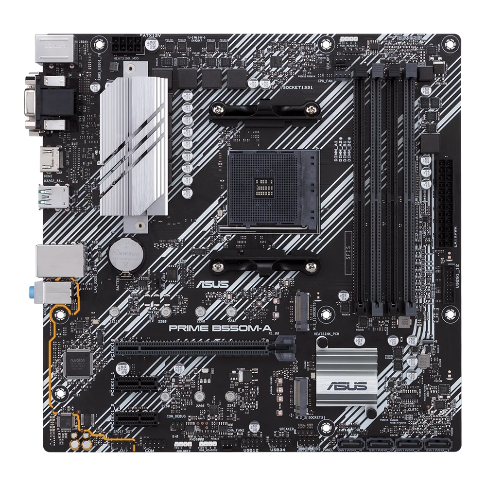 Imagem 4 de 5 do produto Placa-Mãe Asus Prime B550M-A, AMD AM4, mATX, DDR4 - 90MB14I0-M0EAY0