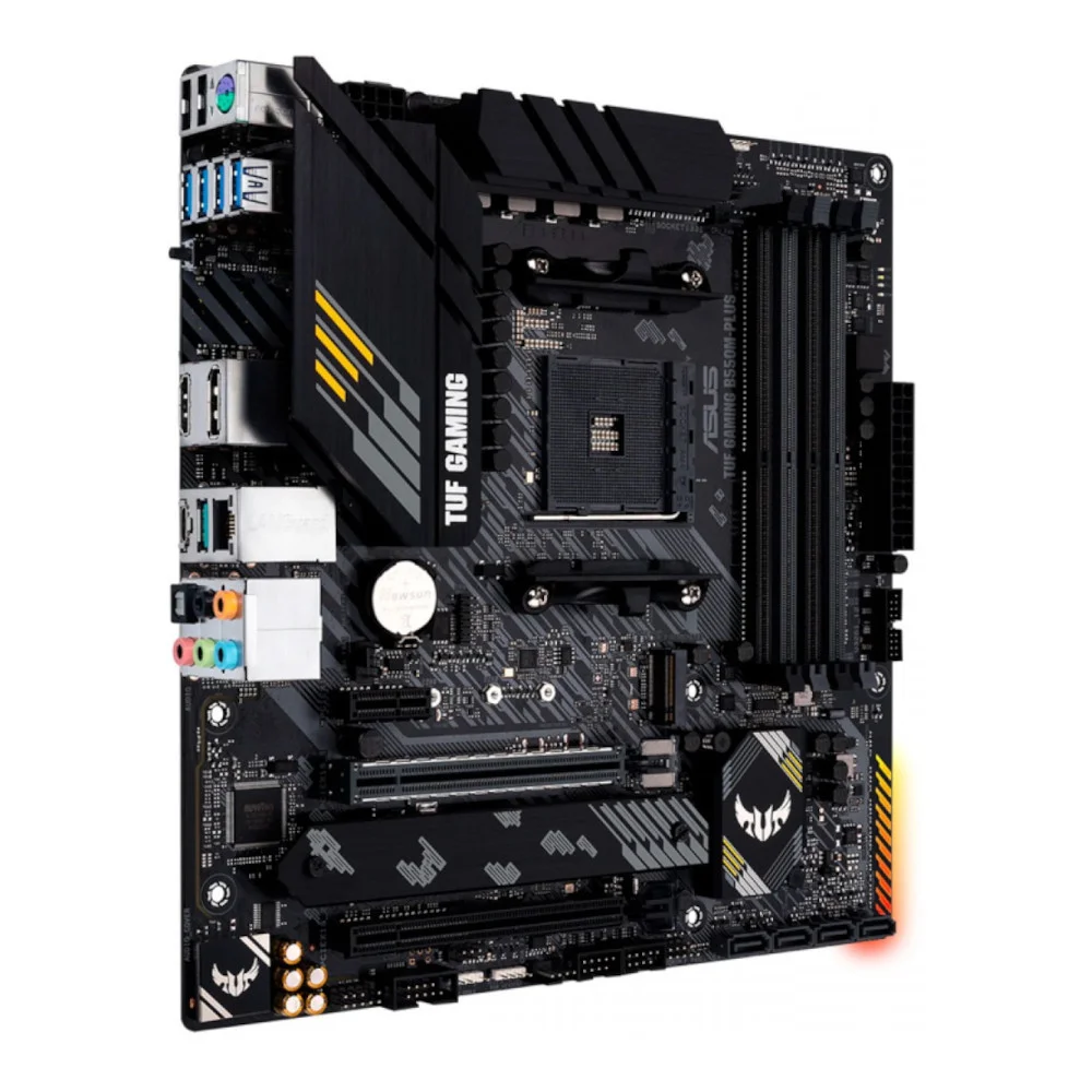 Placa-Mãe Asus TUF Gaming B550M-PLUS, AMD AM4, mATX , DDR4, M.2, Aura para fita RGB - 90MB14A0-C1BAY0