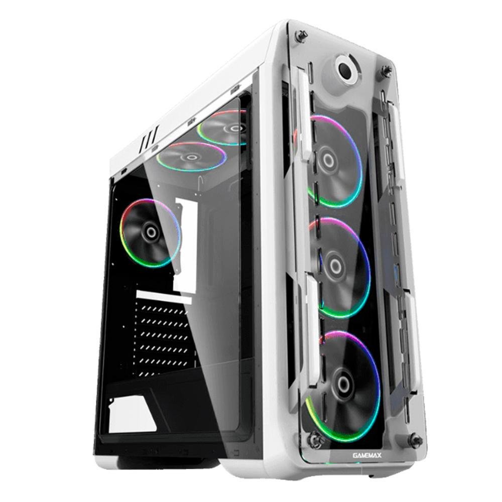 Gabinete Gamer Gamemax Diamond 361-W, Mid Tower, ARGB, ATX, Lateral em  Vidro Temperado, 1x Cooler Fan RGB, Branco - 361-W - Faz a Boa!