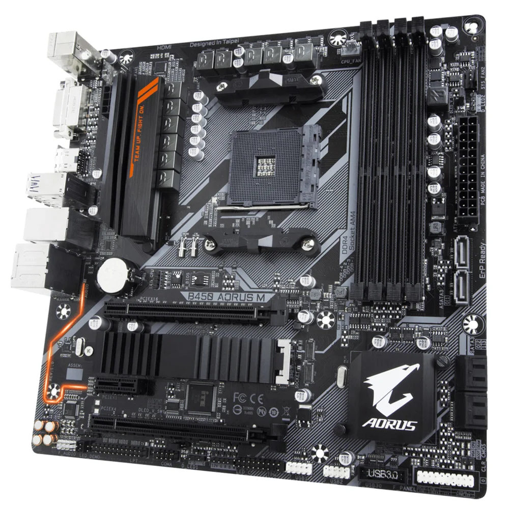 Imagem 3 de 5 do produto Placa-Mãe Gigabyte B450 Aorus M, AMD AM4, mATX, DDR4