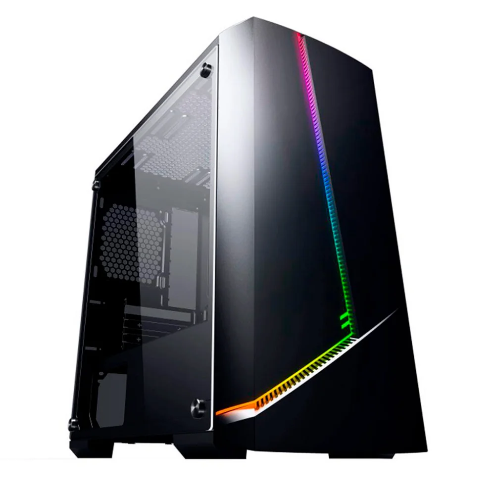 Gabinete Gamer Pixxo Cg11, Rgb, Micro-atx, Preto