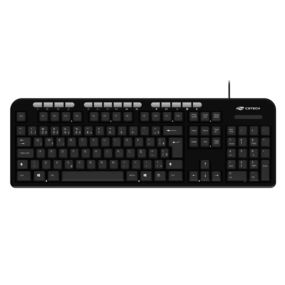 Imagem 4 de 5 do produto Kit Teclado E Mouse C3 Tech Kt-100bk, ABNT2, 1600DPI, Teclas Multimídia