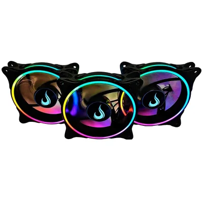 Kit Cooler FAN com 3 Unidades Rise Mode, 120mm, RGB, Laser - RM-RGB-05-5V