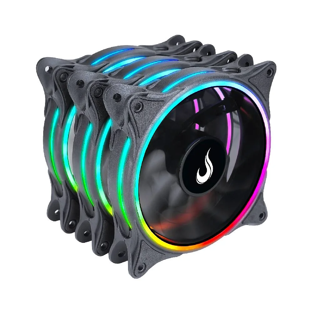 Imagem 2 de 5 do produto Kit C/3 Ventoinhas Rise Mode Laser 120mm ARGB Preto - RM-RGB-05-5V