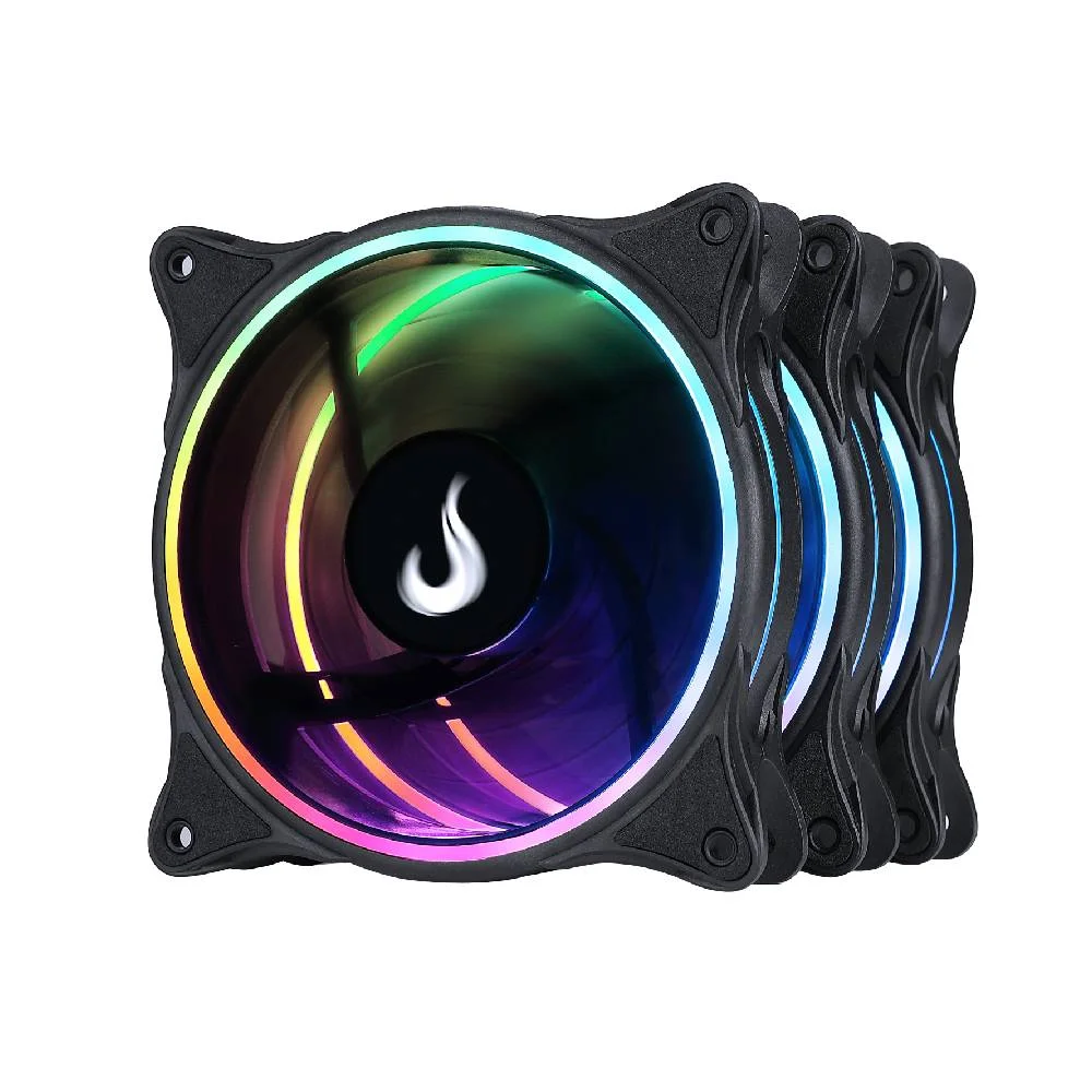 Imagem 3 de 5 do produto Kit C/3 Ventoinhas Rise Mode Laser 120mm ARGB Preto - RM-RGB-05-5V