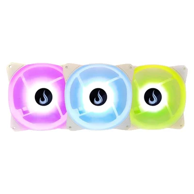Kit Cooler FAN com 3 Unidades Rise Mode, 120mm, RGB, Branco - RM-CF-02-RGB