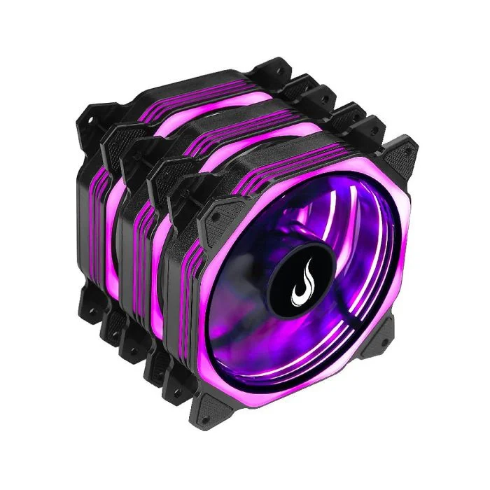 Imagem 2 de 5 do produto Kit Com 3 Ventoinhas Rise Mode Aura 120mm RGB Preto - RM-AU-02-RGB