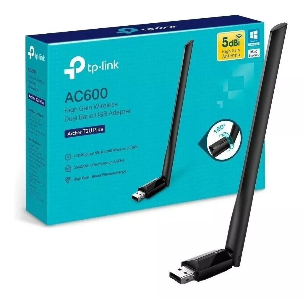 Adaptador Wireless, Tp-Link Archer T2u Plus, Ac600, USB, Dual Band