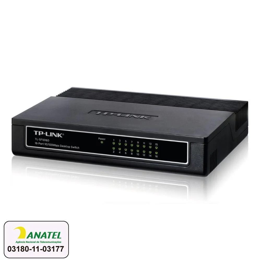 Imagem 2 de 5 do produto Switch TP-Link de mesa, Fast Ethernet, 10/100Mbps, 16 Portas - TL-SF1016D