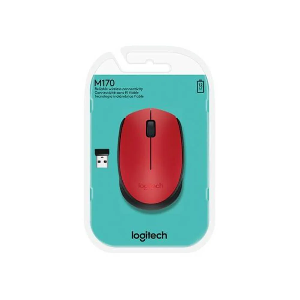 Imagem 5 de 5 do produto Mouse Optico Sem Fio, M170, Vermelho, Logitech - Blister