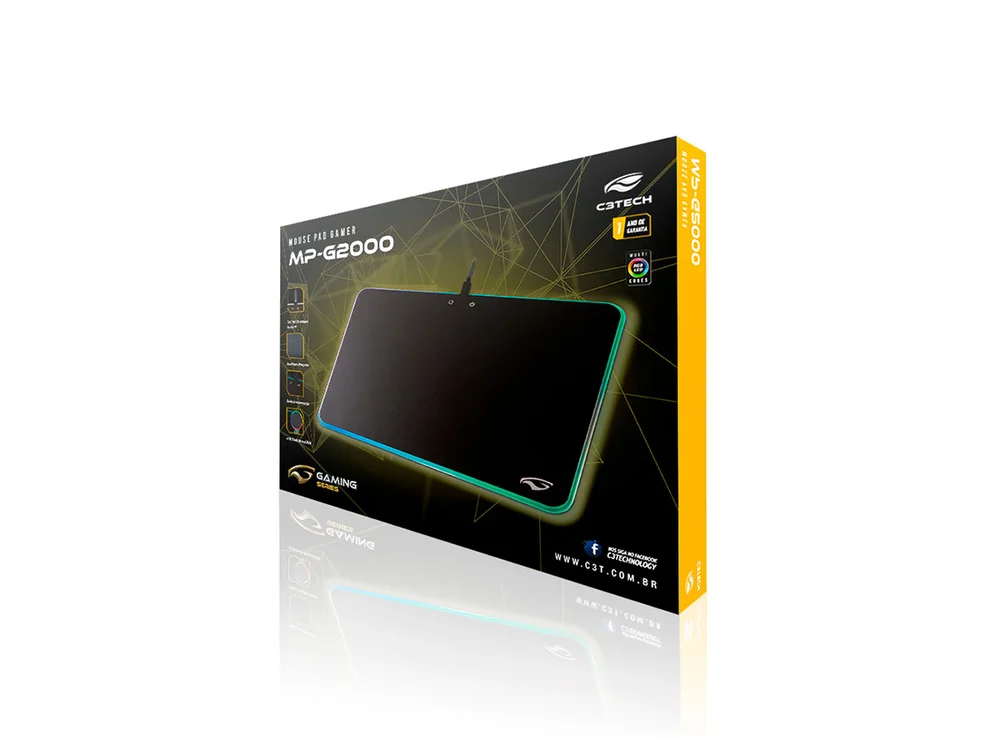 Mouse Pad Gamer Com LED, Speed, C3tech - MP-G2000BK