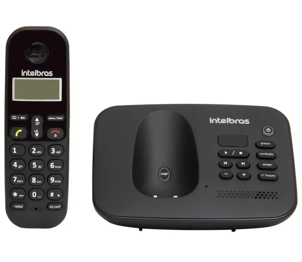 Telefone Intelbras, Sem Fio, Preto- Ts3130