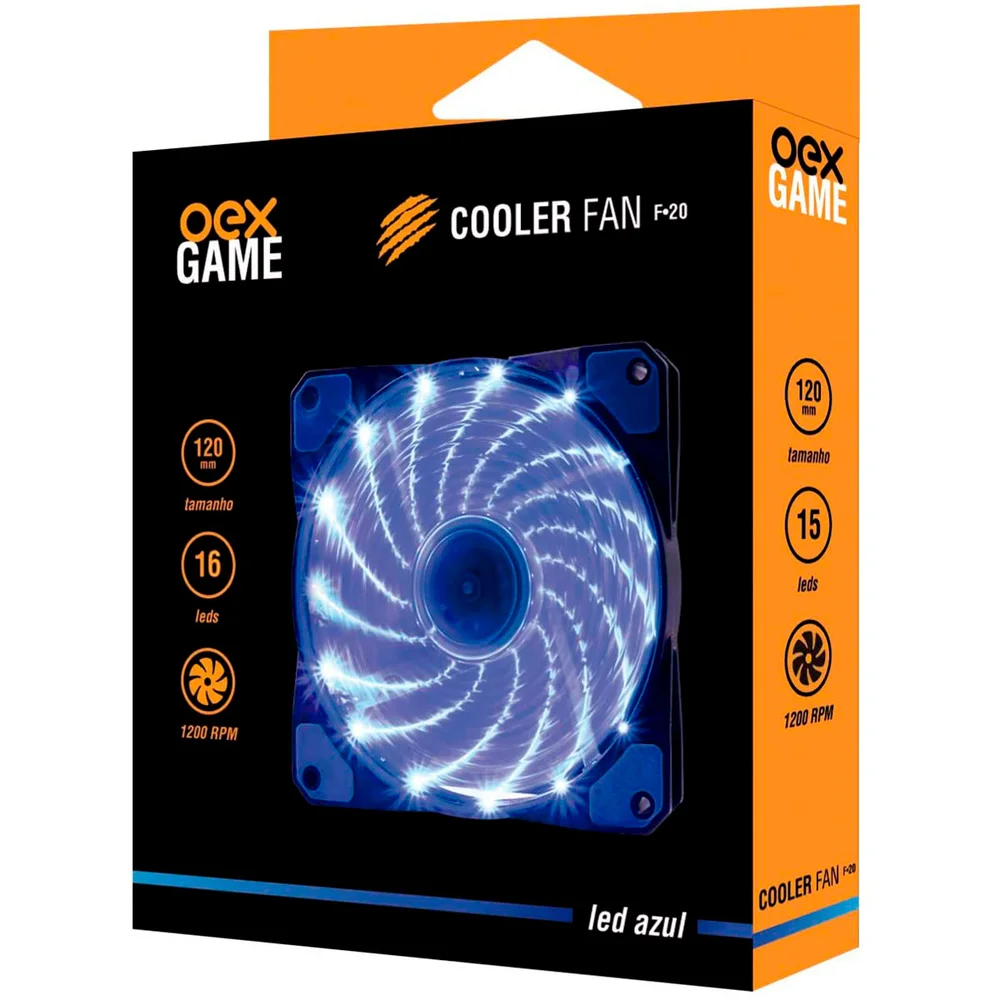 Cooler FAN OEX F20, 120mm, LED Azul, 1200 RPM 7