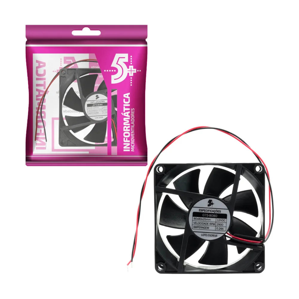 Cooler FAN 5+, 25mm, 80x80,12V - 075-8080 7