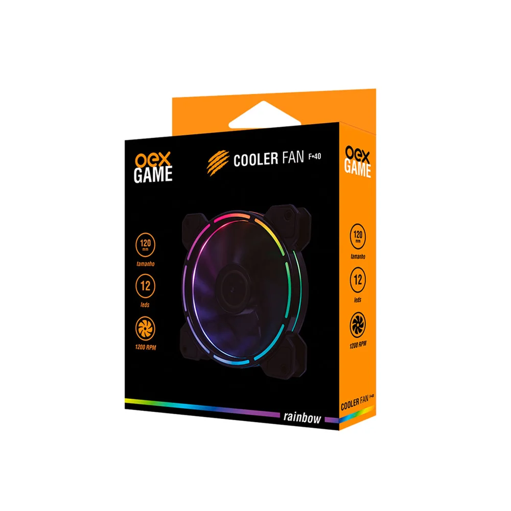 Cooler FAN OEX F40, 120mm, RGB LED, 1200 RPM, Rainbow 5