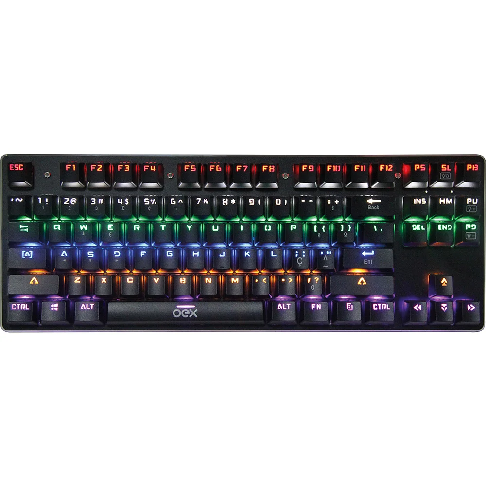 Teclado mecânico RGB para jogos Teclado Gamer Spectrum OEX Mecânico Switch Blue