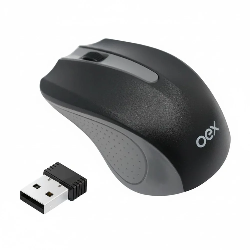 Imagem 3 de 4 do produto Mouse Sem Fio Oex, Wireless, Experience, 1200 Dpi, Cinza - Ms404