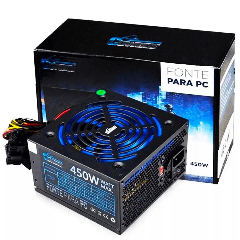 Imagem 3 de 5 do produto Fonte Knup ATX Cowboy Gamer, 450W, Bivolt, Para PC - KP-533