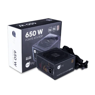 Fonte Dazz, 650W, 80 Plus Bronze, PFC Ativo, Bivolt, Com Cabo, Preto - 63000002