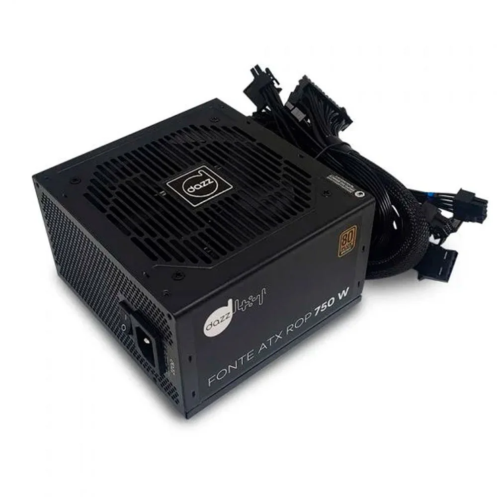 Fonte Dazz Gamer ATX, 750W Real, 80 Plus Bronze, PFC Ativo