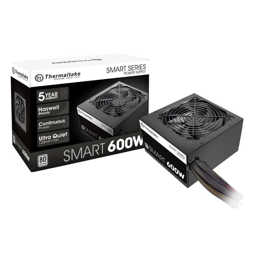 Fonte Thermaltake TT Smart ATX2.3, 600W, 80+ White, A-PFC - PS-SPD-0600NPCWBZ-W