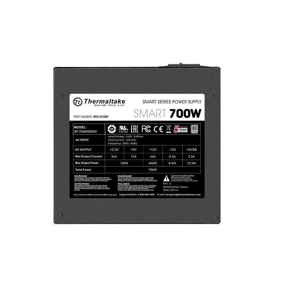 Imagem 3 de 5 do produto Fonte Thermaltake TT Smart, 700W, 80+ White - PS-SPD-0700NPCW-W