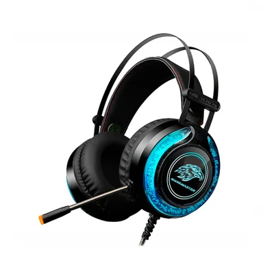 Headset Gamer K-mex Ars9300 Stereo Rgb P2 C/ Microfone - Preto