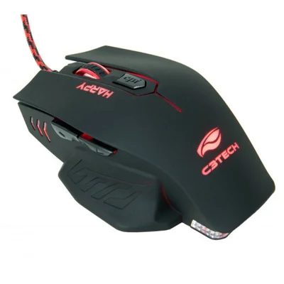Mouse Gamer C3Tech Harpy, LED, 3200 DPI, 6 Botões, Preto - MG-100BK