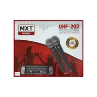 Microfone Mxt Sem Fio Uhf202 Duplo