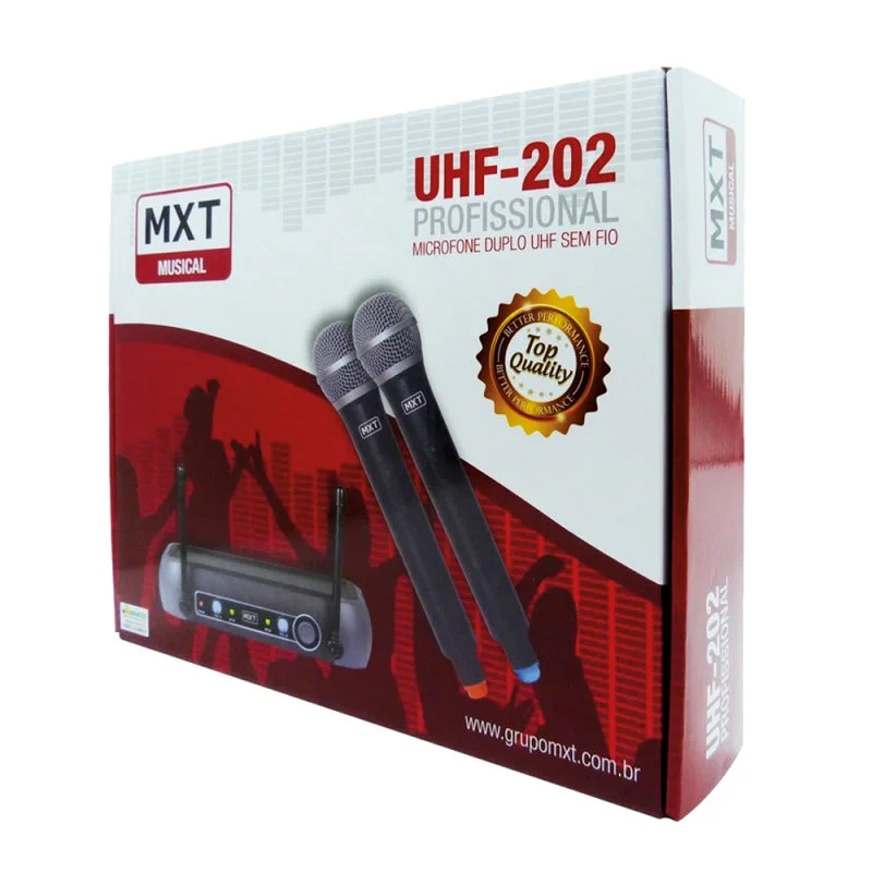 Microfone Mxt Sem Fio Uhf202 Duplo Kabum