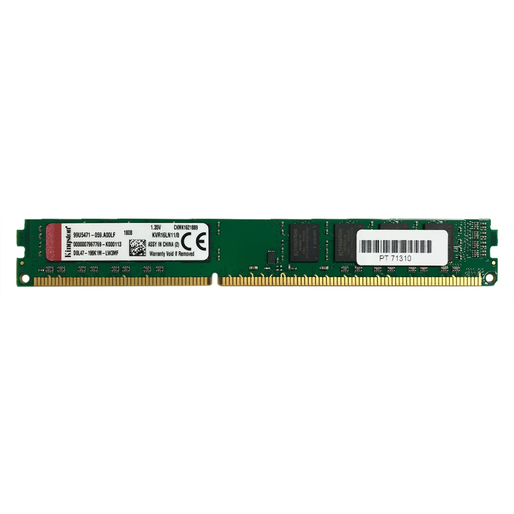 Memória Kingston, 8GB, 1600MHz, DDR3, CL11 - KVR16LN11-8