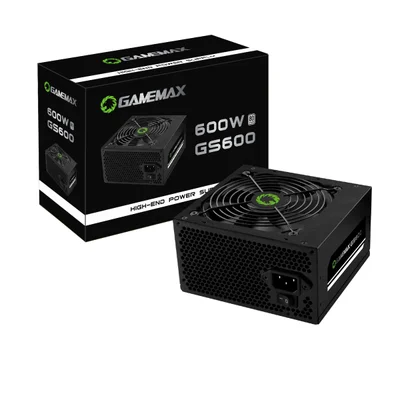 Fonte Gamemax Gs600, 600W, 80plus White, PFC Ativo, Preta