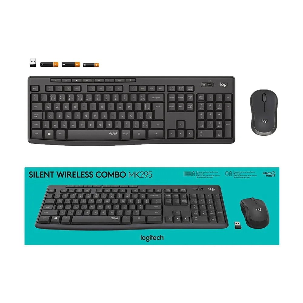Imagem 2 de 5 do produto Kit Teclado E Mouse Logitech Wireless Multimídia Mk295 Silent - Preto