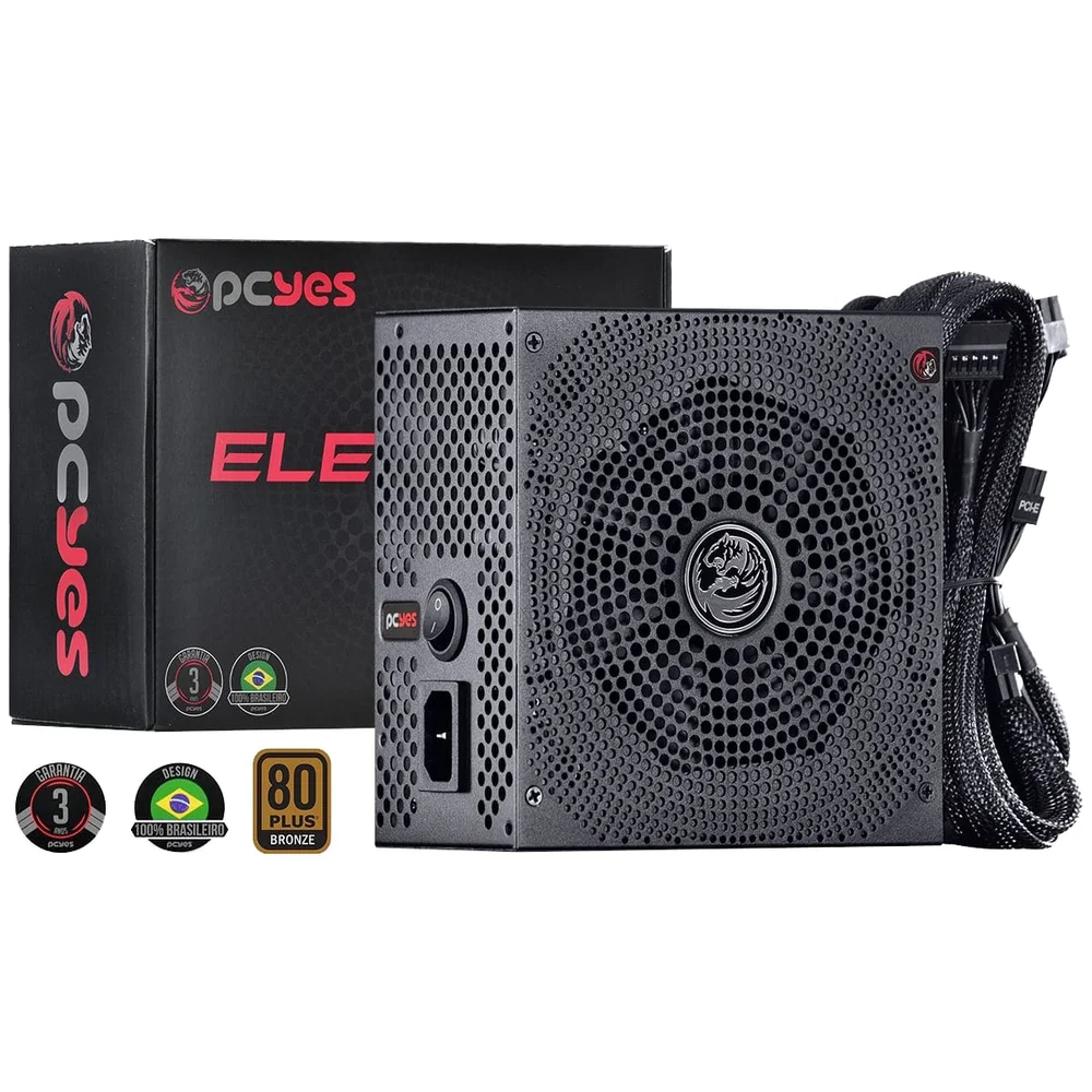 Imagem 4 de 4 do produto Fonte Pcyes Electro V2, 650W, 80 Plus Bronze, PFC Ativo