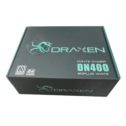 Fonte Draxen ATX, 400W, 80 Plus White, PFC Ativo - DN400