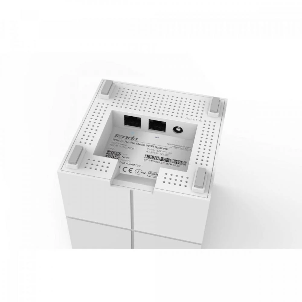 Imagem 4 de 5 do produto Kit 2 Roteadores Gigabit Wi-Fi Tenda NOVA MW6 Rede Mesh AC1200 Mbps Dual Band 2.4Ghz 5.0Ghz Bivolt