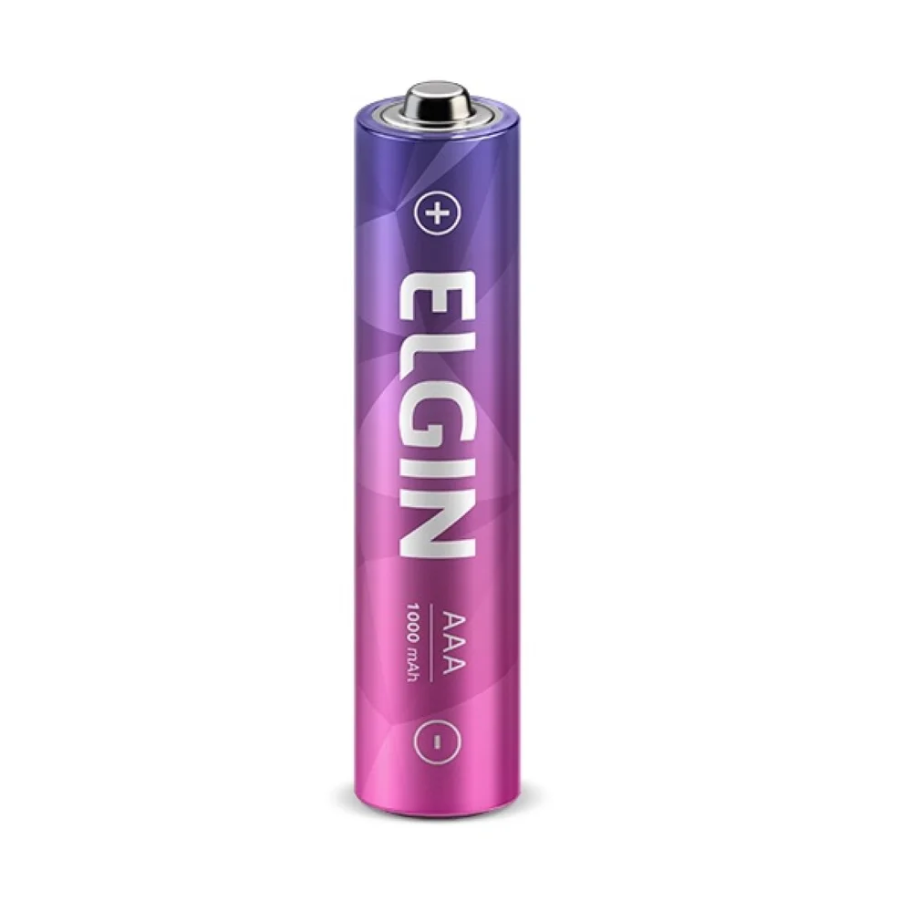 Imagem 2 de 5 do produto Pilha Recarregável Elgin 82171Ni-MH AAA-1000mAh, Blister Com 4 Unidades