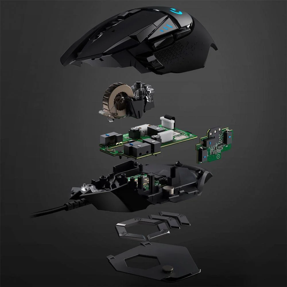 Imagem 4 de 5 do produto Mouse Gamer Logitech G502 Hero, RGB, 16000 DPI, 11 Botões, Lightsync, Ajuste de Peso - 910-005550