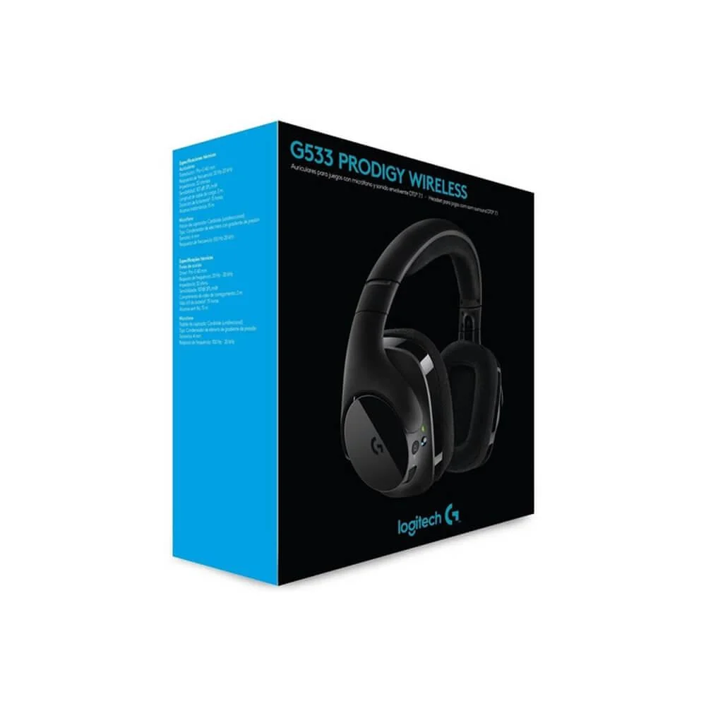 Imagem 2 de 5 do produto Headset Sem Fio Logitech G533 Fone 7.1, drivers, Usb, Gamer Para Jogos
