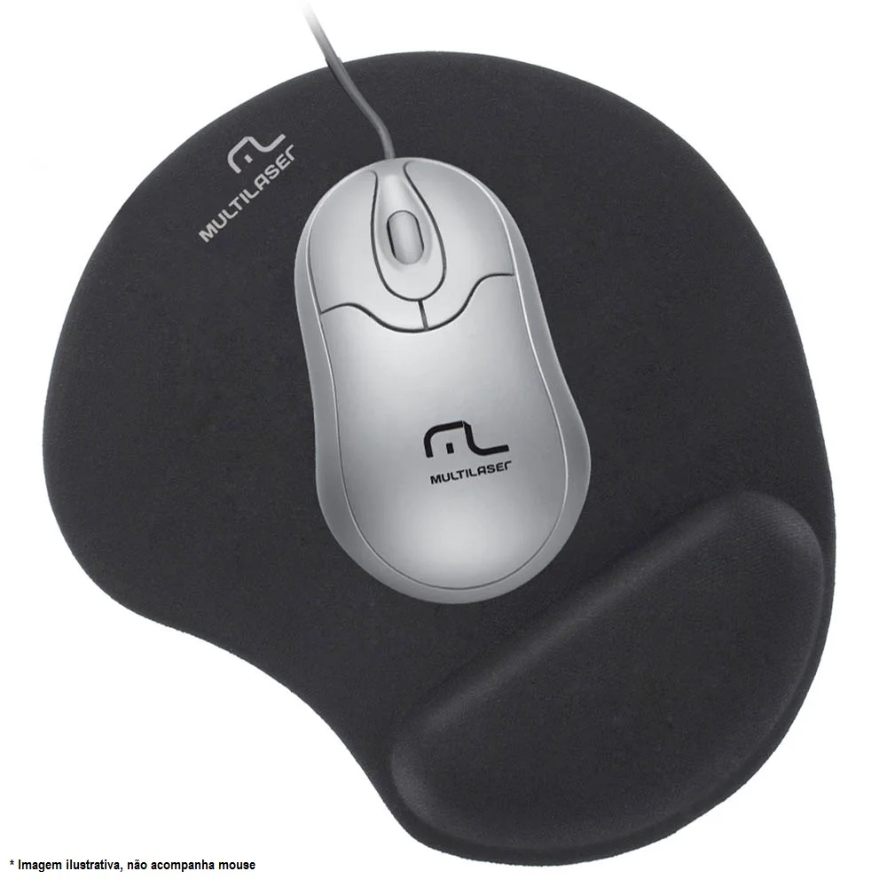Imagem 2 de 4 do produto Mouse Pad Multilaser Ac024, Ergonômico, Com Apoio De Pulso Em Gel, Preto